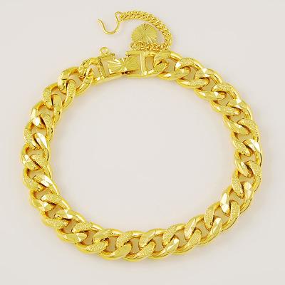 Latest Fashion 9mm Jewelry 24K Gold Chains Bracelet Vacuum Plating Hot Items Fashion Bracelet Men Fine Jewellry CHJH010