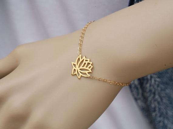 plant lotus bracelet lotus flower flower shaped bracelet dance ball yoga petal bracelet fashion gold and silver wedding gift jewelry