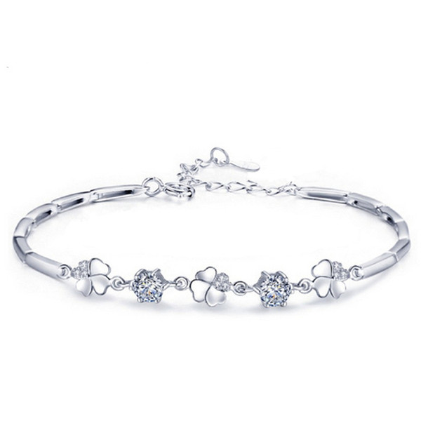 Clover Charming silver Bracelets 2 Colors Jewelry bangle bracelets Party Wedding Gift For Women Wholesale Top Quality