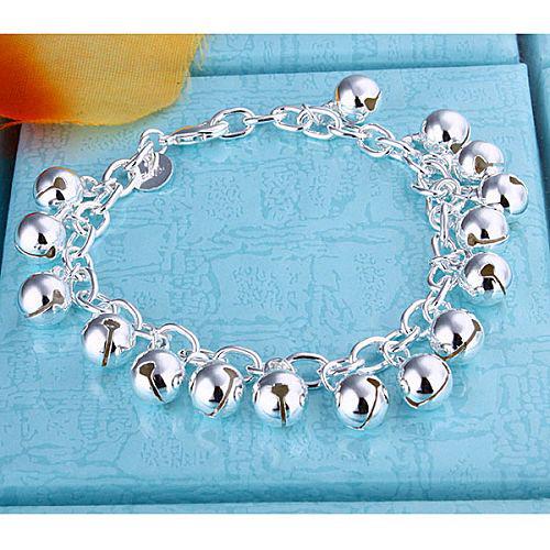 H056 Pretty Bling 925 Silver Ball Chain Bracelet , Nickle Free Antiallergic Jewelry Factory Prices