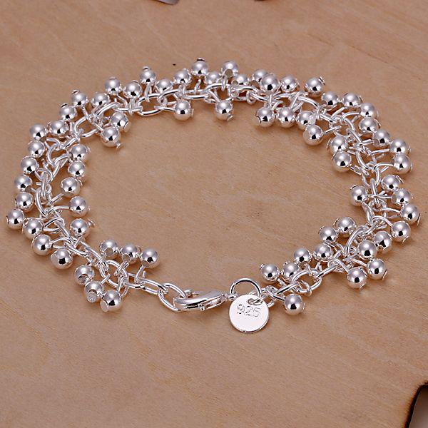 H017 Arrived 925 Silver Grape Beads Chain Bracelet , Nickle Free Antiallergic Jewelry Factory Prices