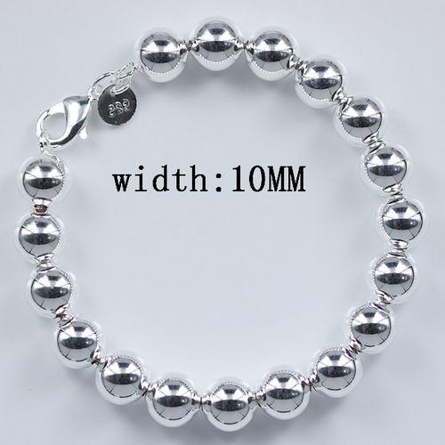 H136-2 Free Shipping 925 Silver Beads Chain Bracelet,Nickle Free Antiallergic Jewelry,Factory Prices