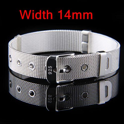 Pin Buckle- Clasp Watchband Bracelets ,925 Silver Vogue Jewelry Mesh Bracelet 40Pcs Free Shipping