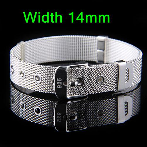 Pin Buckle- Clasp Mesh Watchband Bracelets ,925 Silver Vogue Jewelry Bracelet 20Pcs Free Shipping