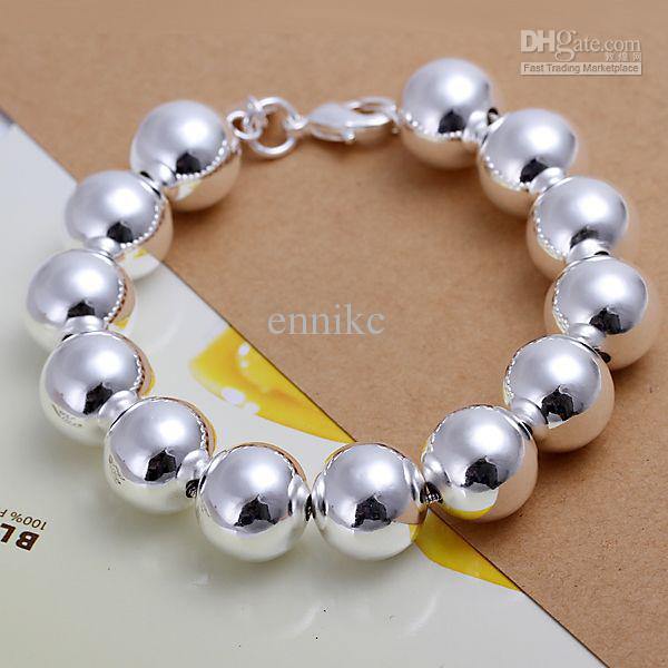 H080 New 925 Silver 14mm Hollow Beads Bracelet , Nickle Free Antiallergic Jewelry Factory Prices