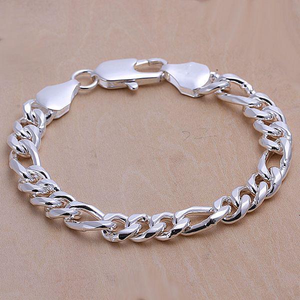 Promotion Price 925 silver Bracelet Jewelry ! Fashion For XMAS Cool Men's Curb Bracelet Free Shipping H097 10pcs/lot