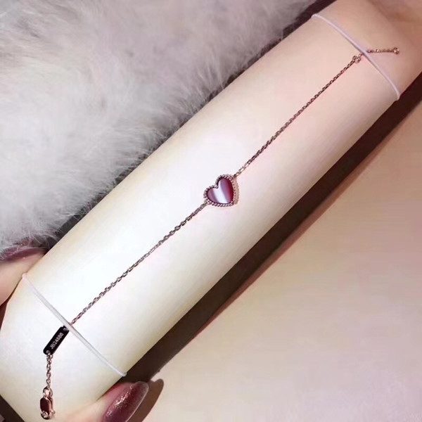 2018. Fashionable black bracelet, Bracelet 925 Silver Size 17-19, female accessories. Students, send lovers, ask for love, love peach bracel