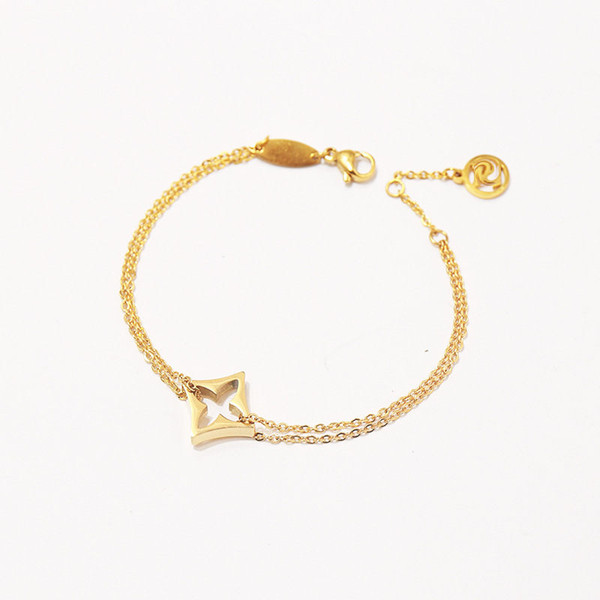 Fashions Design Chains Cross Flower Bracelets Luxury Designer Women Chain Bracelets Girls Wedding Bracelets Party Gift