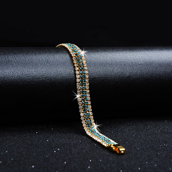 Women Girls Rhinestone Chain Bracelet Luxury Link Bracelet Gift for Love Girlfriend Designer Jewelry Accessories with Fast Shipping