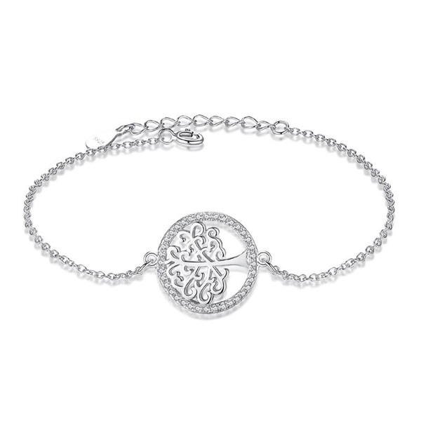 BELAWANG Exquisite Workmanship Tree of Life Bracelet 925 Sterling Silver Adjustable Link Chain Bracelet For Household Fashion Gift