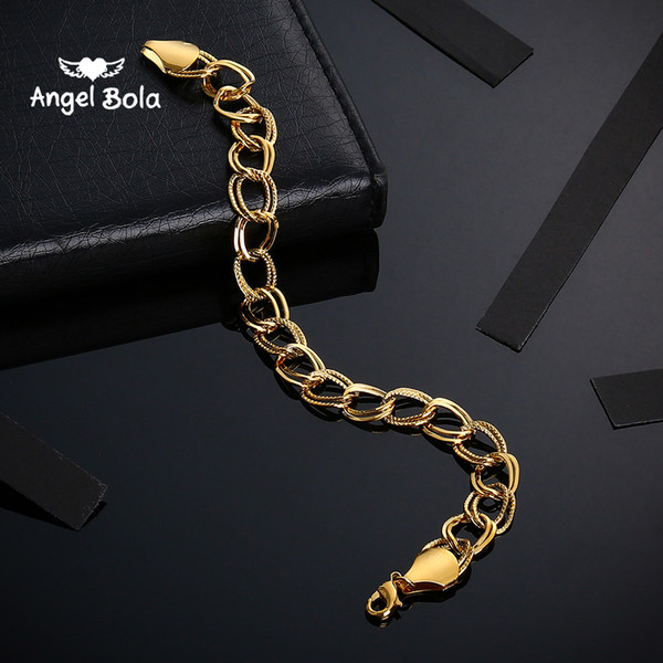 Men Chain Bracelets Gold Color and Copper Bangles for Women,Cuba GP Chain & Link Bracelet Arab Jewelry Gifts Never Faded