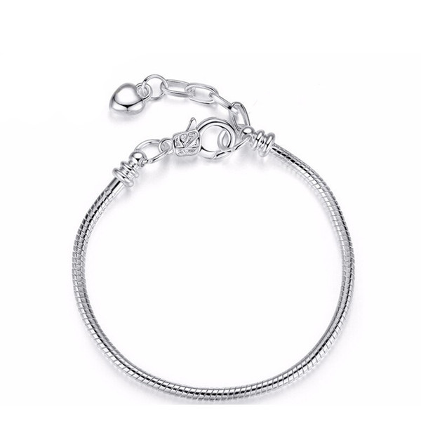 Silver Plated Bracelet fit Women For Pandora Snake chain Bracelets Bangles Charm Bead DIY Jewelry With Without Logo