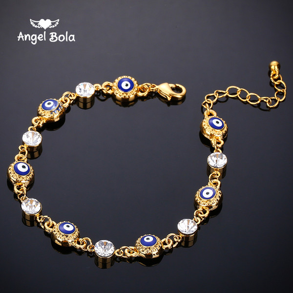 Hot Middle Eastern Muslim Islamic halal diamond blue evil eye bracelet ladies men bracelet