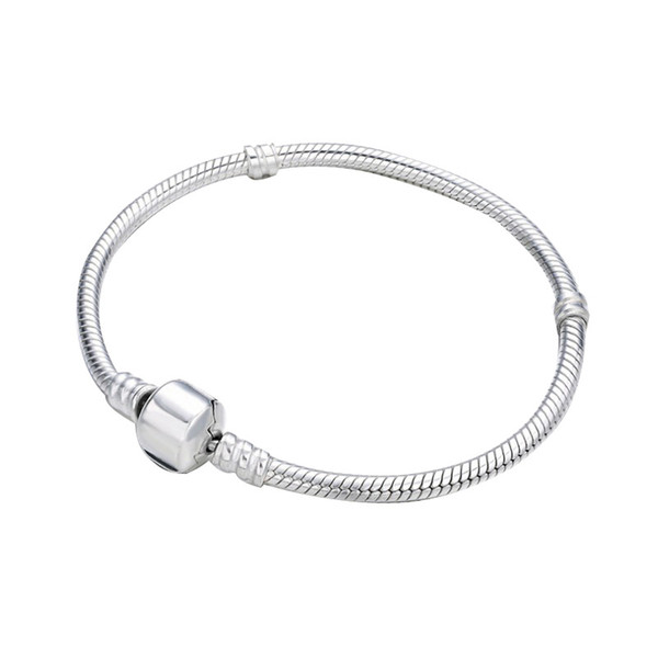 Silver Plated Bracelet fit Women For Pandora Snake chain Basic Bracelets Bangles Charm Bead DIY Jewelry With Without Logo