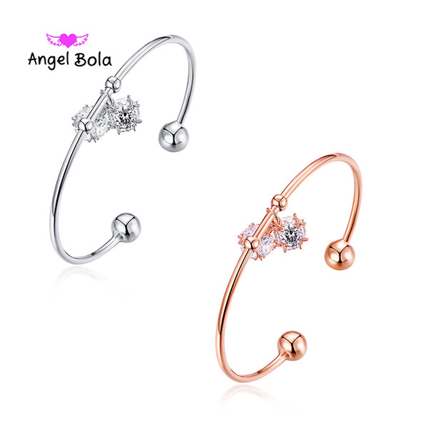 Copper plated rose gold exquisite bracelet Korean fashion ladies diamond jewelry cross-border personality simple new products