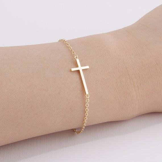 2018 Fashion bracelets for girls Fashion Gold-color bracelets Cross bracelets for women gift wholesale free shipping