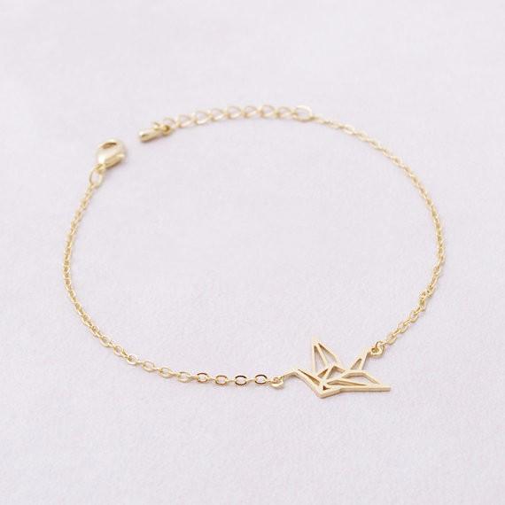 Fashion bracelets for girls hollow out of Gold-color bracelets Paper crane bracelets for women wholesale free shipping