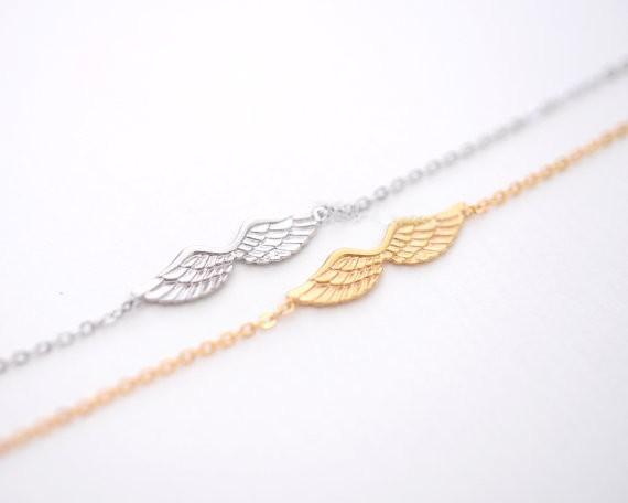 2018 Fashion bracelets for girls silver plated bracelets Angel Wings bracelet for women wholesale free shipping