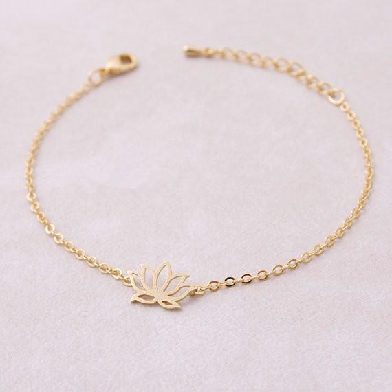 The latest elements bracelets for girls Fashion lotus of Gold-color bracelets for women gift wholesale free shipping