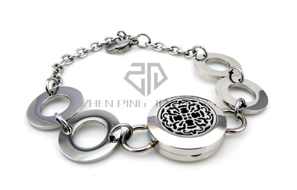 Round Silver Old World Cross (20-30mm) with Circle Band Diffuser Aromatherapy / Essential Oils Lockets Bracelet Jewelry