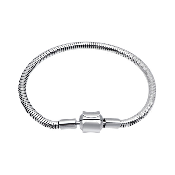 Simple Stainless Steel Snake Chain Charm Bracelet DIY Bracelets Bangles Fit Charm Beads Women Girls Jewelry