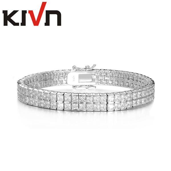 KIVN Fashion Jewelry 7.5 inches Tennis Classic CZ Cubic Zirconia Womens Girls Bridal Wedding Bracelets Promotion Birthday Christmas Gifts