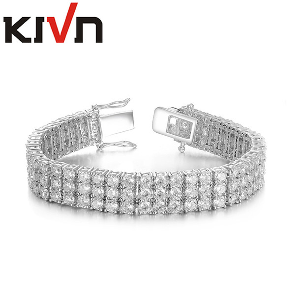 KIVN Fashion Jewelry Tennis Classic CZ Cubic Zirconia Womens Girls Bridal Wedding Bracelets Promotion Birthday Christmas Gifts