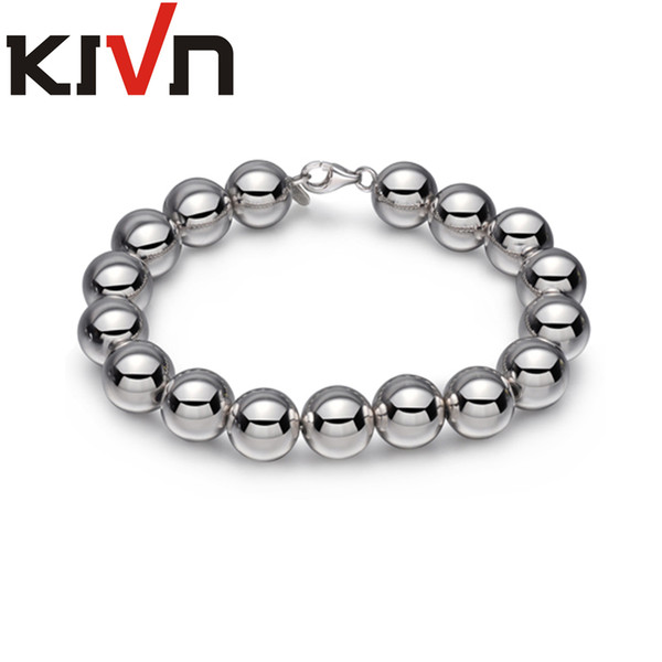 KIVN Fashion Jewelry 10mm Round Ball Beaded Bridal Wedding Bracelets for Women Girls Mothers Promotion Birthday Christmas Gifts