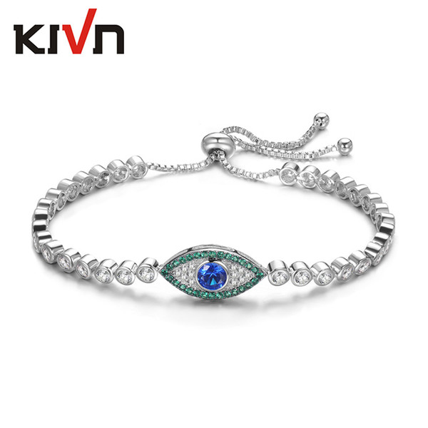 KIVN Fashion Jewelry Hamsa Hand Blue Eye Pave CZ Cubic Zirconia Women Girls Bridal Wedding Stud Earrings Birthday Gifts