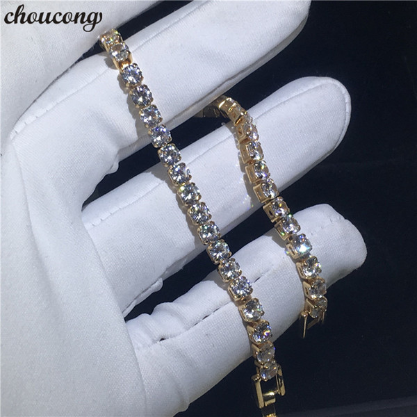 Vecalon Simple Fashion bracelet Rose Gold Filled Crystal Zircon cz Party Wedding bracelets for women Hand Jewerly
