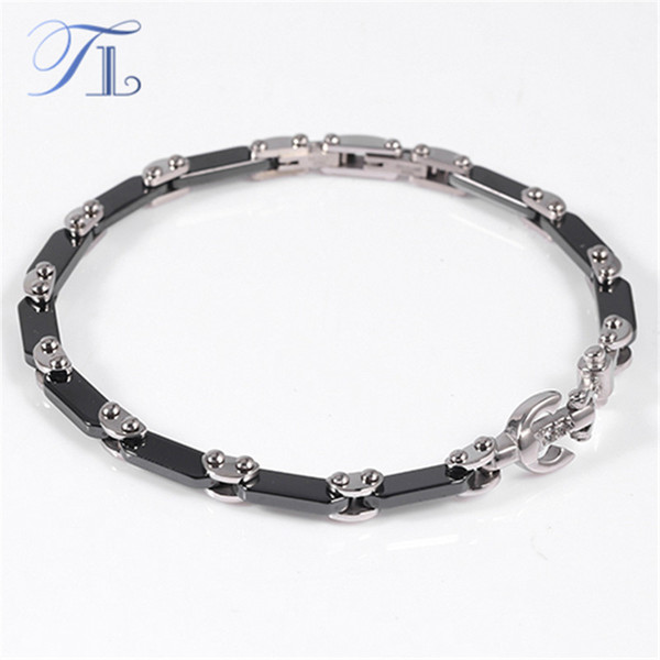 TL Ceramic Featured Stainless Steel Bracelets Anchor Theme Ceramic Sections Men Bracelets Leisure Collocation Ceramic Bracelets