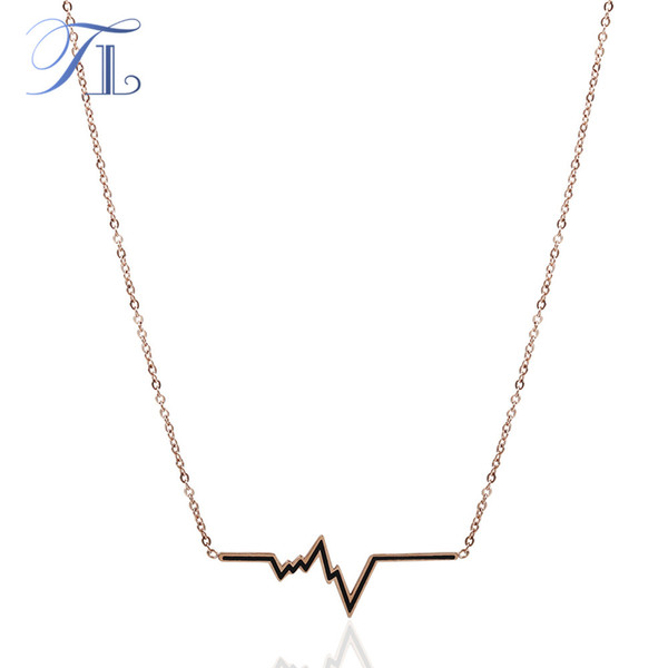 TL Stainless Steel Sexy Clavicle Choker Pendant Necklaces For Women Eternal ECG Heart Necklace Chokers Heartbeat Collares Gifts