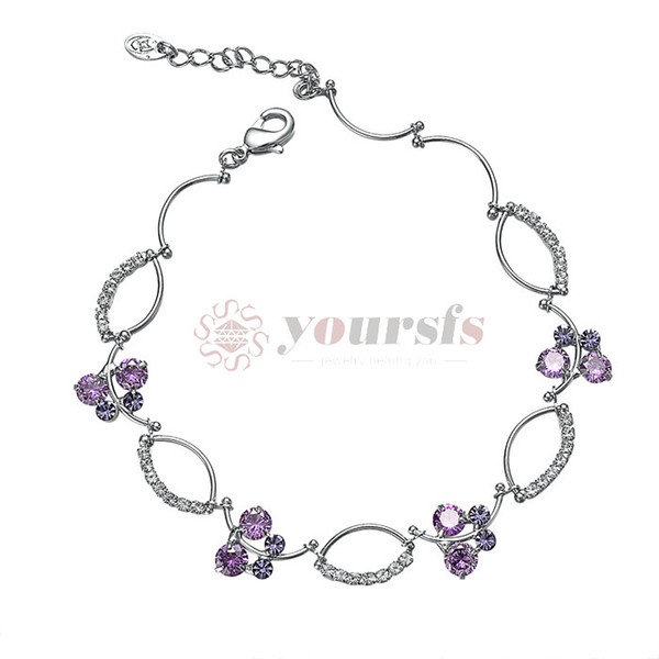 Yoursfs Love Adjustable Braclet for Women Heart Pedant Rose Gold Plated Charm Dainty Chain Bangle Jewelry-B635