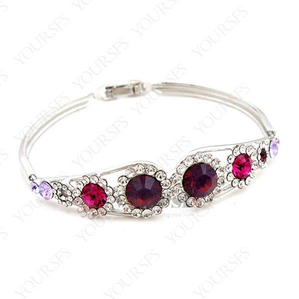 Yoursfs 18K White Gold Plated Queen Crown Bracelet Use Purple Austrian Crystal Bangle