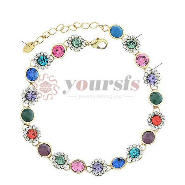 Yoursfs Bracelets&Bangles CZ Diamonds Bracelet Rhinestones Handmade Statement Female Bracelet Vintage Crystal Bangles