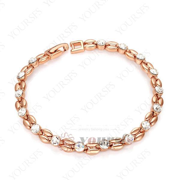 Yoursfs Trendy Crystal Love Heart Shape CZ Cubic Zirconia Rhinestone Bracelet for Girl Women Fashion Jewelry Wholesale Online B049