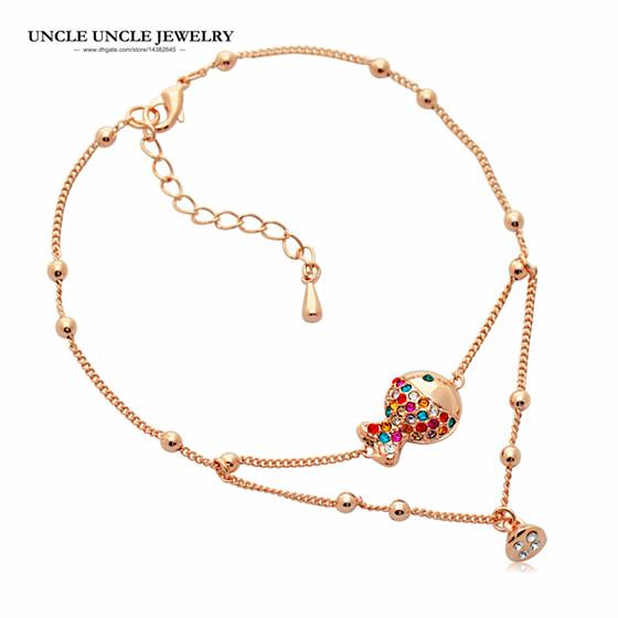 Lovely Clown Fish Bracelets Rose Gold Color Multicolour Austrian Crystal Sweet Woman Bracelet Wholesale Gift