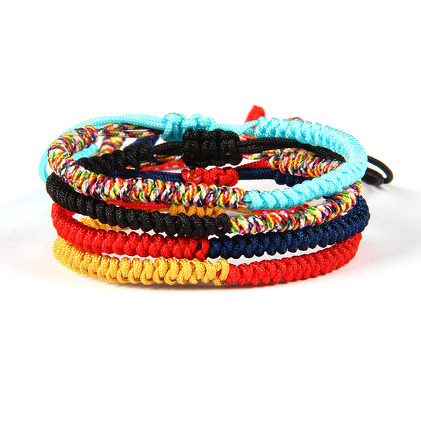 Fashion Summer Sandbeach Jewelry Wholesale 10pcs/lot High Quality String Buddhist Lama Braided Knots Lucky Rope Bracelet For Gift