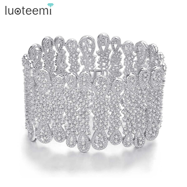 LUOTEEMI Brand Design Vintage Luxury Bracelet for Women Wedding Party Paved Micro Cubic Zircon Fashion Jewelry femme Gift