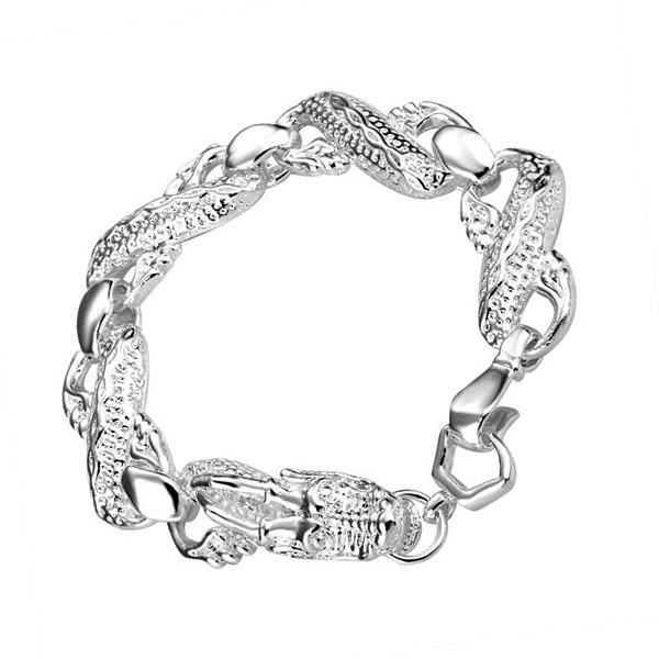 Hot Sales 925 Sterling Silver Dragon Chain Bracelets Fashion Costume Women/Men Bracelets Jewelry for men/women