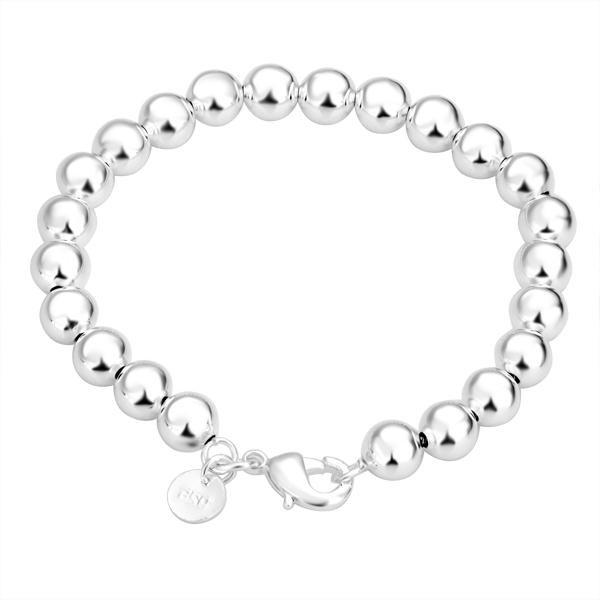 Hot Sales 925 Sterling Silver 8MM Round Ball Bead Chain Bracelets Fashion Costume Women/Men Bracelets Jewelry for women/men