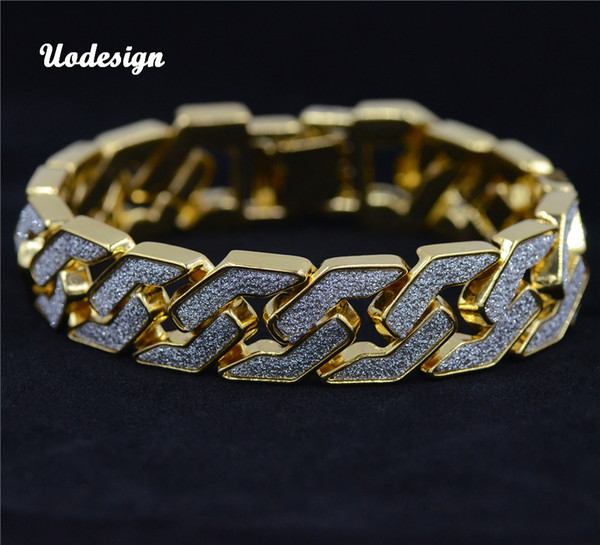 Gold silver color Men hip hop bracelet iced out 22.5cm long link chain Exquisite bracelets gifts for boyfriend fashion jewelry