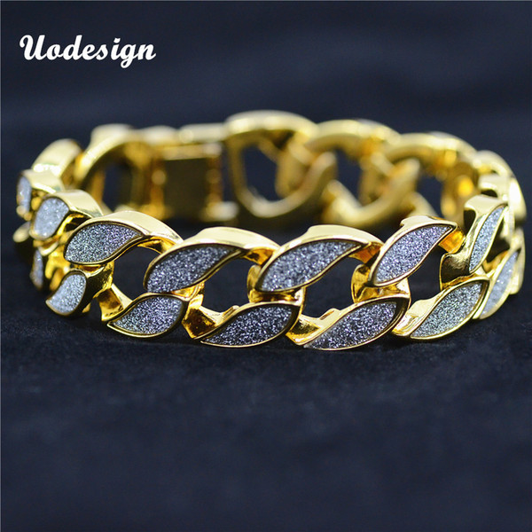 Gold silver color Men hip hop bracelet iced out long link chain Exquisite bracelets gifts for boyfriend fashion jewelry