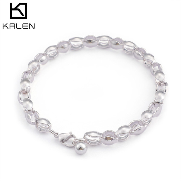 Link Chain Bracelet Women Cheap 220*7 MM 304 Stainless Steel Silver Jewelry Customize Length Accepted KALEN