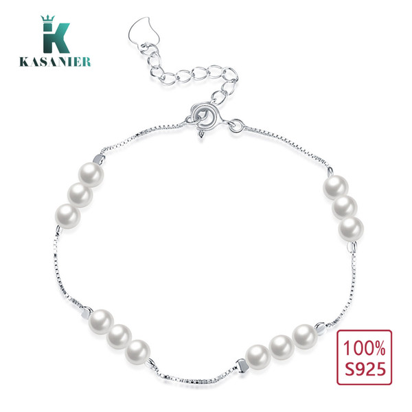 KASANIER Personality new 925 sterling silver bracelet female simple style Beading charms bracelet wholesale women silver jewelry