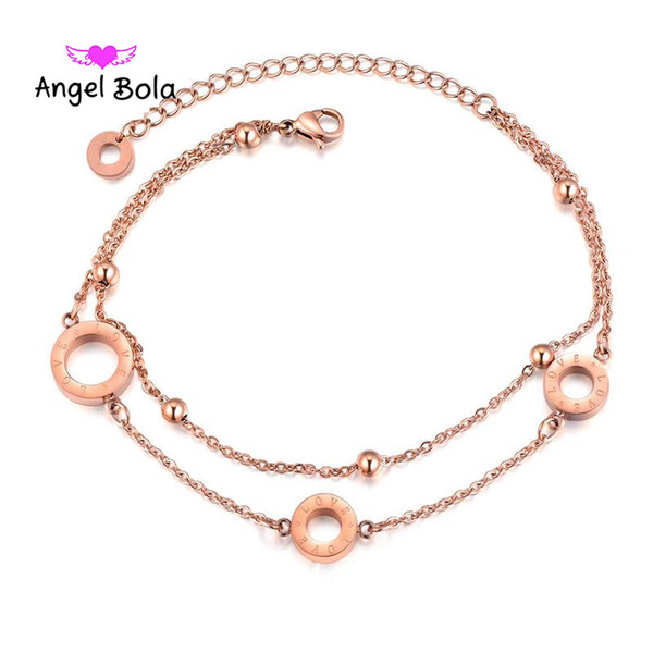 Fashion luxurious romantic stainless steel jewelry Personality rose gold ladies bracelet LOVE love declaration Gift