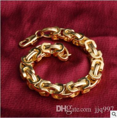 wholesale freeshipping 2pcs lot 2016NEW high quality 20cm 9mm Europe Figaro Bracelet chain fashion men's 18K gold Bracelet chain hot sell