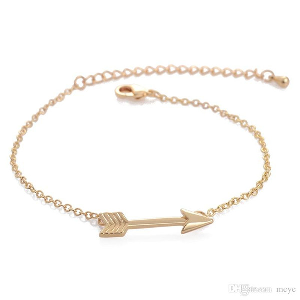 Hot Charm Small Arrow Couple Anchor Bracelet Jonc Simple Gold Generous Jewelry Chain Bracelets For Women jl-197