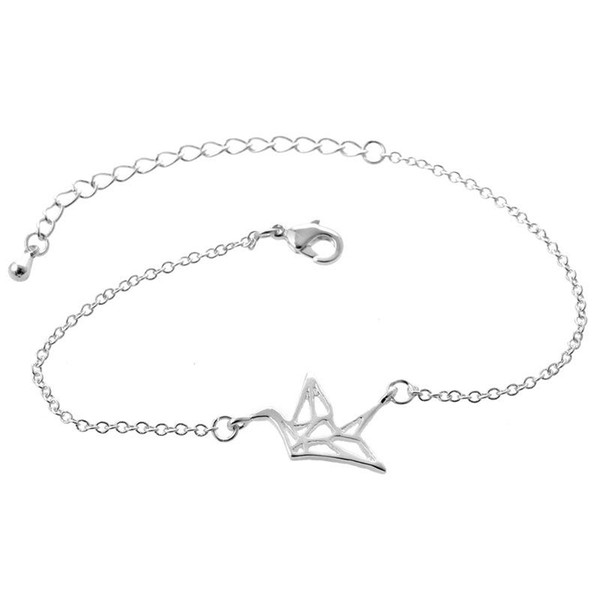 ashion Jewelry Adjustable Hollow Origami Crane Bracelet Gift Jewelry Tennis Bracelet for Women Paper Bird Gold Silver jl-225