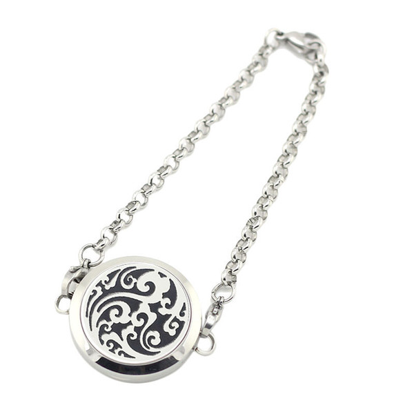 Free with Pads! Wholesale Fashion 25mm Magnetic 316L Stainless Steel Essential Oil Diffuser Perfume Locket Bracelet